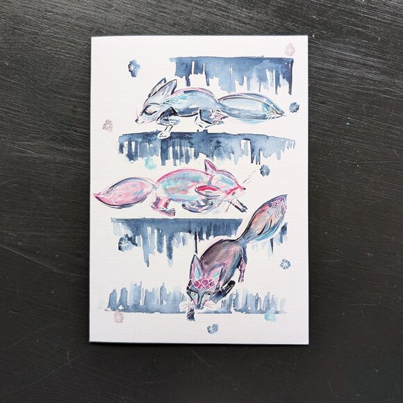 Greeting Card and Sticker Set: Wintery Magical Animals - Picture 6 of 10